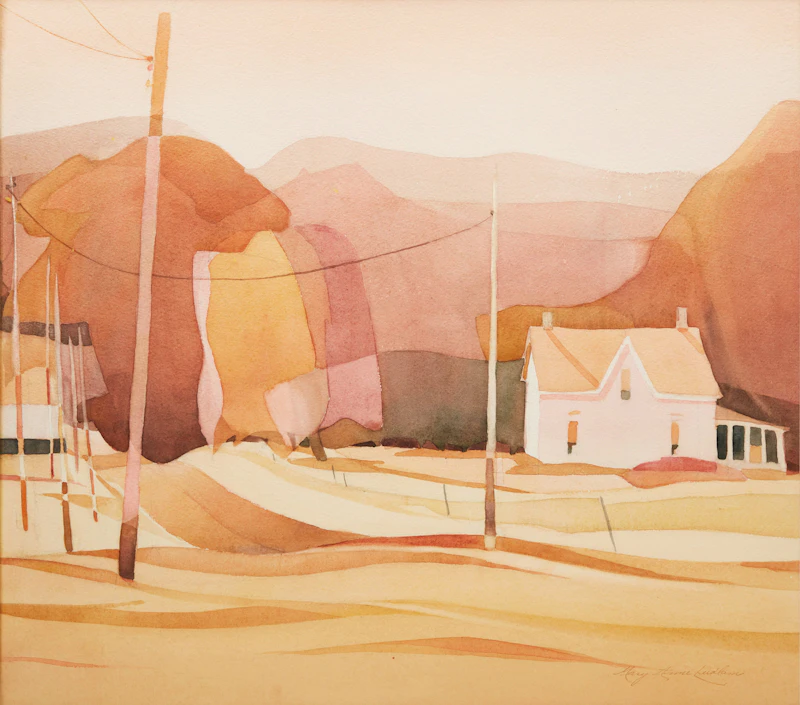 Mary Anne Ludlam, Wolfe Island Farm, diptych watercolour - view 5