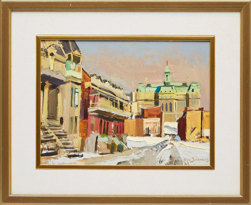 Ron Simpkins, Rue du Vieux Montréal, oil on board - view 2