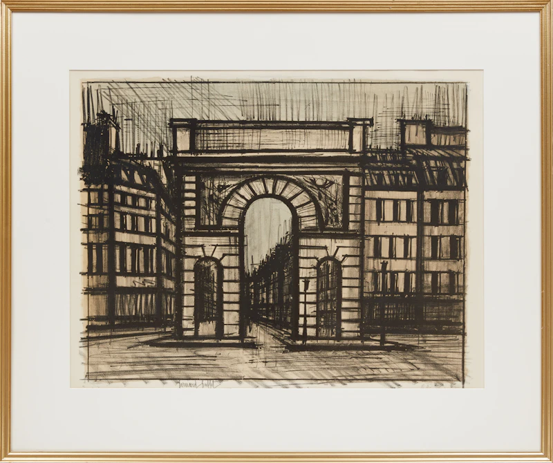 Bernard Buffet, Le Port Saint-Martin (from Album Paris), colour lithograph, 1962 - view 2