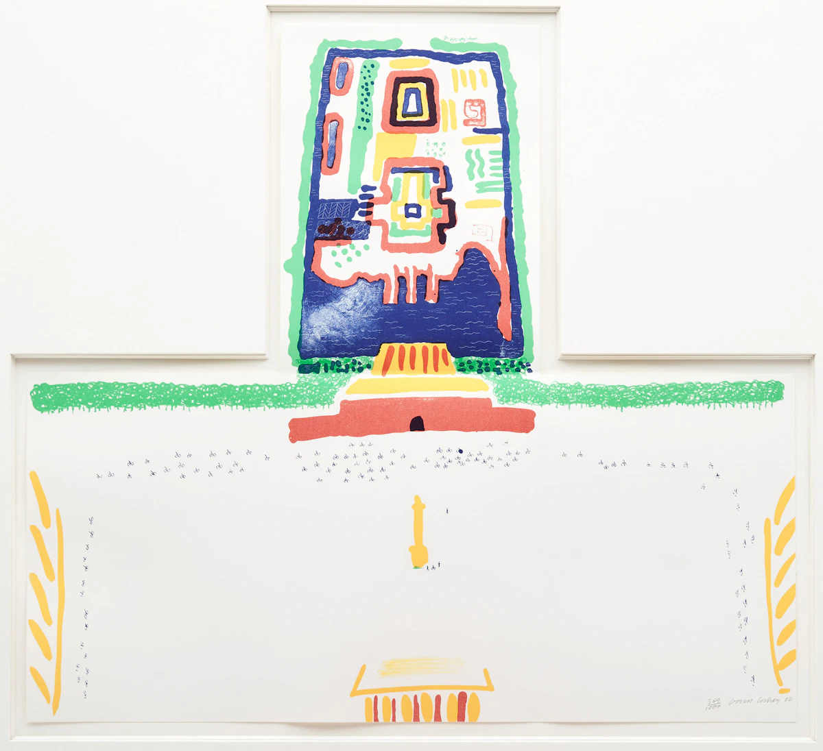 David Hockney, Red Square and the Forbidden City from the Book China Diary by Stephen Spender (Museum of Contemporary Art Tokyo 254), colour lithograph on paper with the full sheet folded three times to form four panels (as issued) and book, 1982