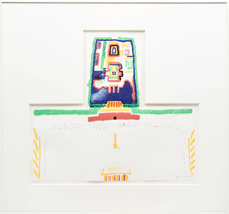 David Hockney, Red Square and the Forbidden City from the Book China Diary by Stephen Spender (Museum of Contemporary Art Tokyo 254), colour lithograph on paper with the full sheet folded three times to form four panels (as issued) and book, 1982 - view 2