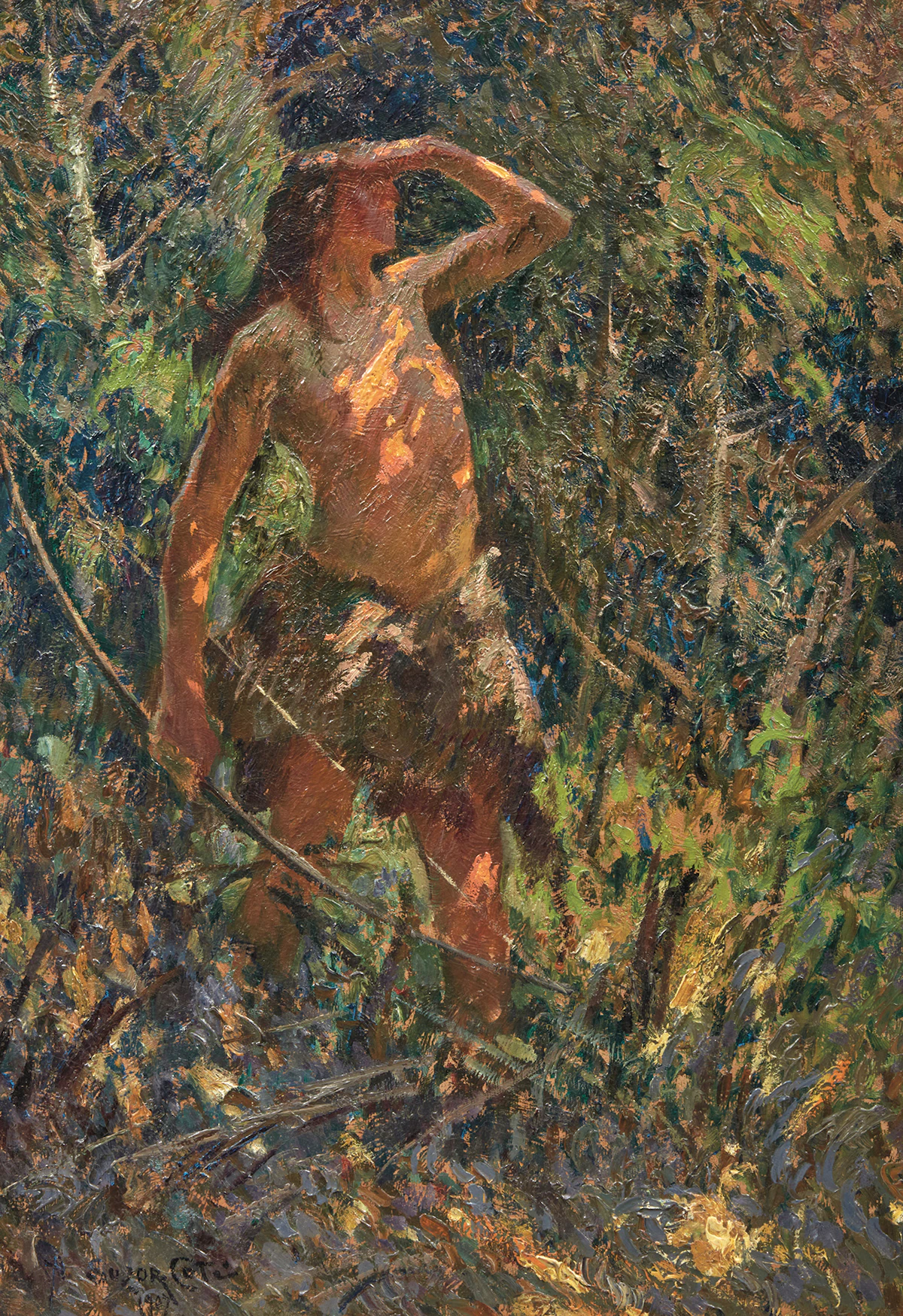 Marc-Aurèle de Foy Suzor-Coté, Indian in the Wood (Indien à la chasse), oil on canvas, 1907