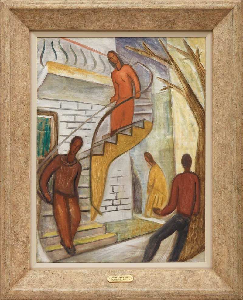 Marian Mildred Dale Scott, Staircase, circa 1940, double-sided oil on canvas - view 2