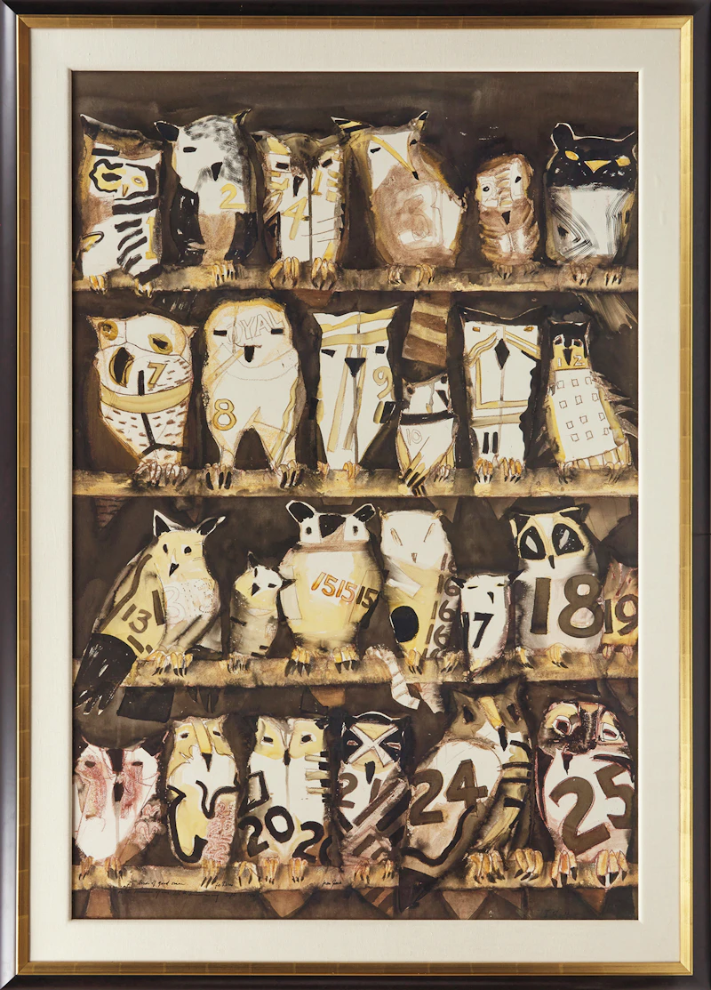 Jack Leonard Shadbolt, 25 Birds of Good Omen, ink, 1970 - view 2