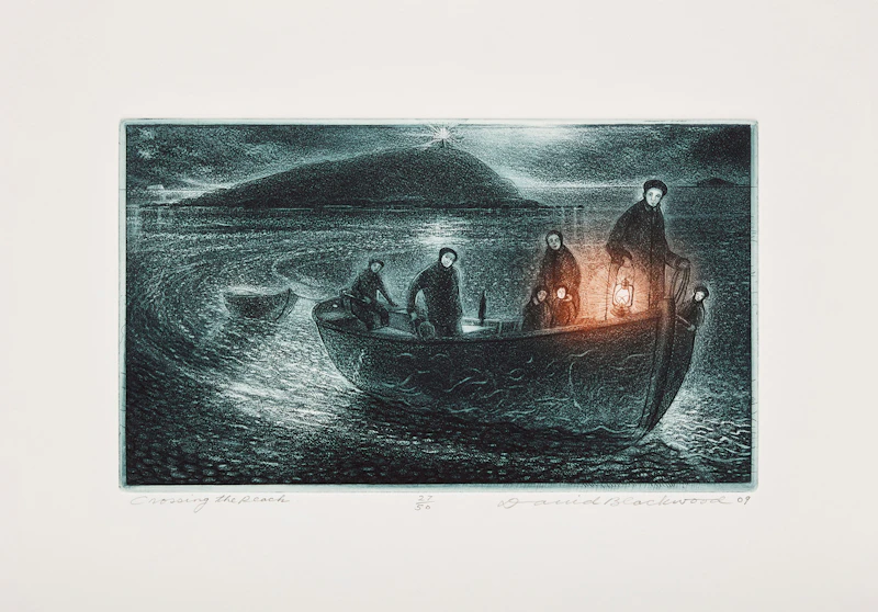 David Lloyd Blackwood, Crossing the Reach, colour etching and aquatint, 2009 - view 2