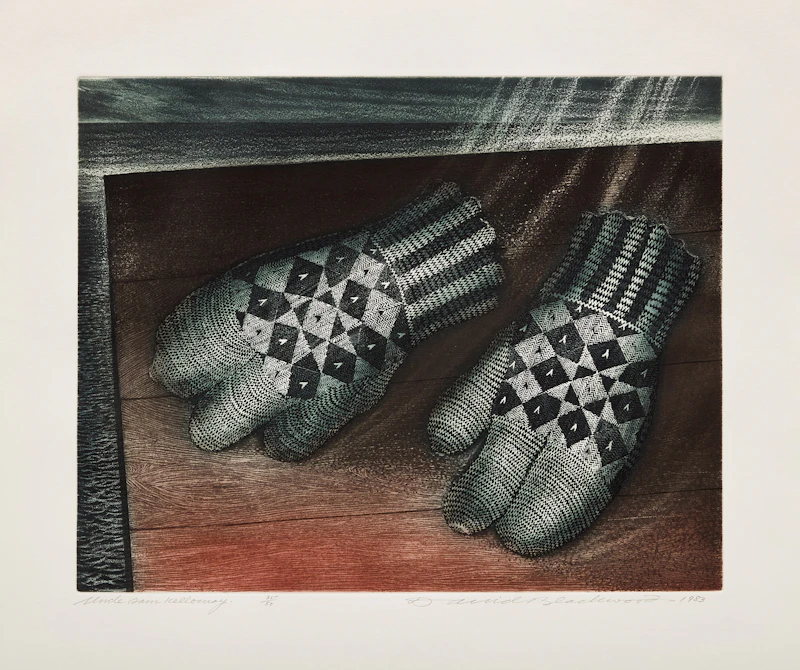 David Lloyd Blackwood, Uncle Sam Kelloway, colour etching and aquatint, 1983 - view 2