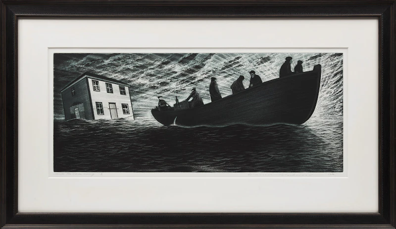 David Lloyd Blackwood, Uncle Eli Glover Moving, colour etching and aquatint, 1982 - view 2