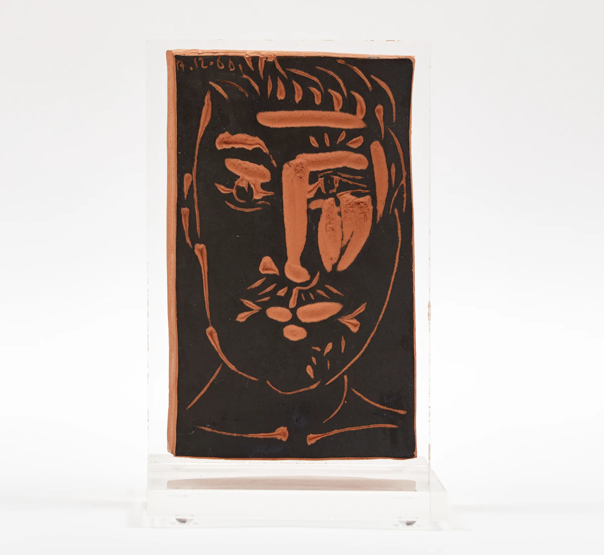 Pablo Picasso, Visage d'homme (A.R. 539), red earthenware clay, 1966