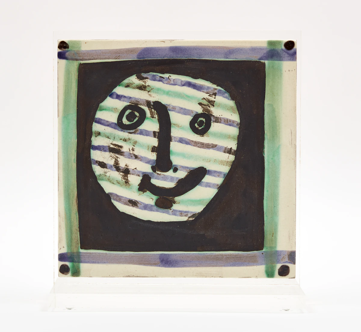Pablo Picasso, Masque (A.R. 310), white earthenware ceramic plaque with black oxide