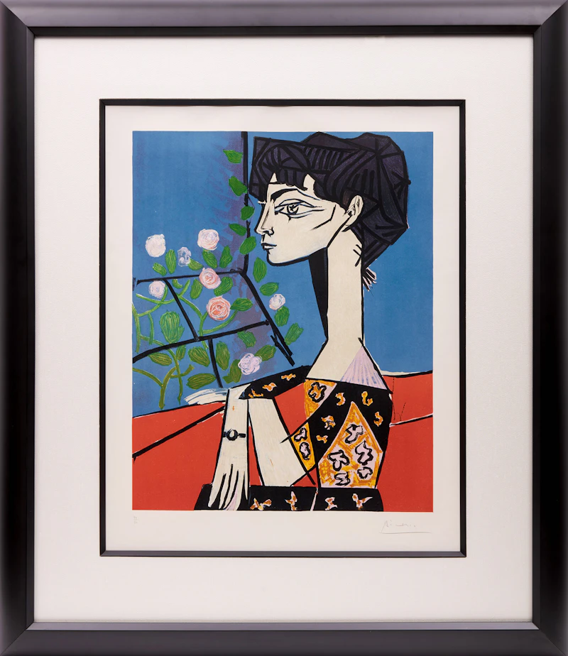 After Pablo Picasso, Jacqueline avec fleurs, colour lithograph, 1956 - view 2