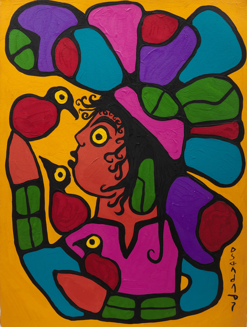 Robyne Preaching to the Birds by Norval Morrisseau