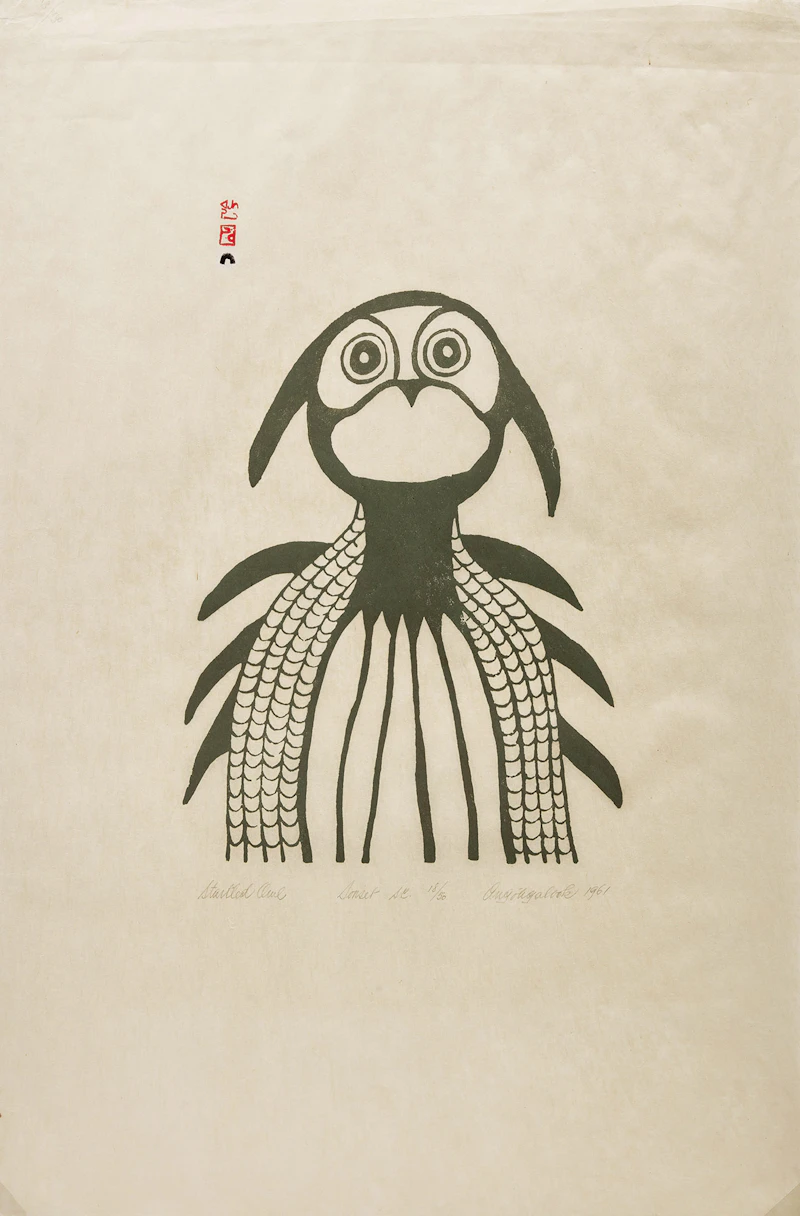 Startled Owl by Angotigaluk Teevee