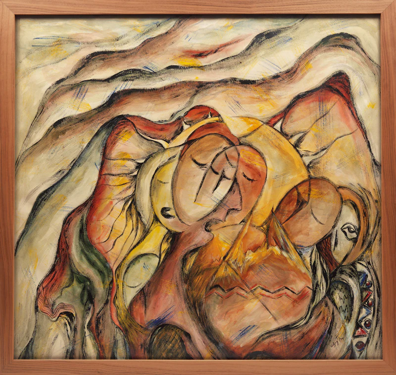 Daphne Odjig, Clouds of Memory, acrylic on paper, 1974 - view 2