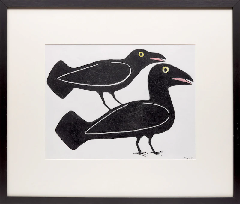 Kenojuak Ashevak, Untitled (Two Birds), coloured pencil - view 2