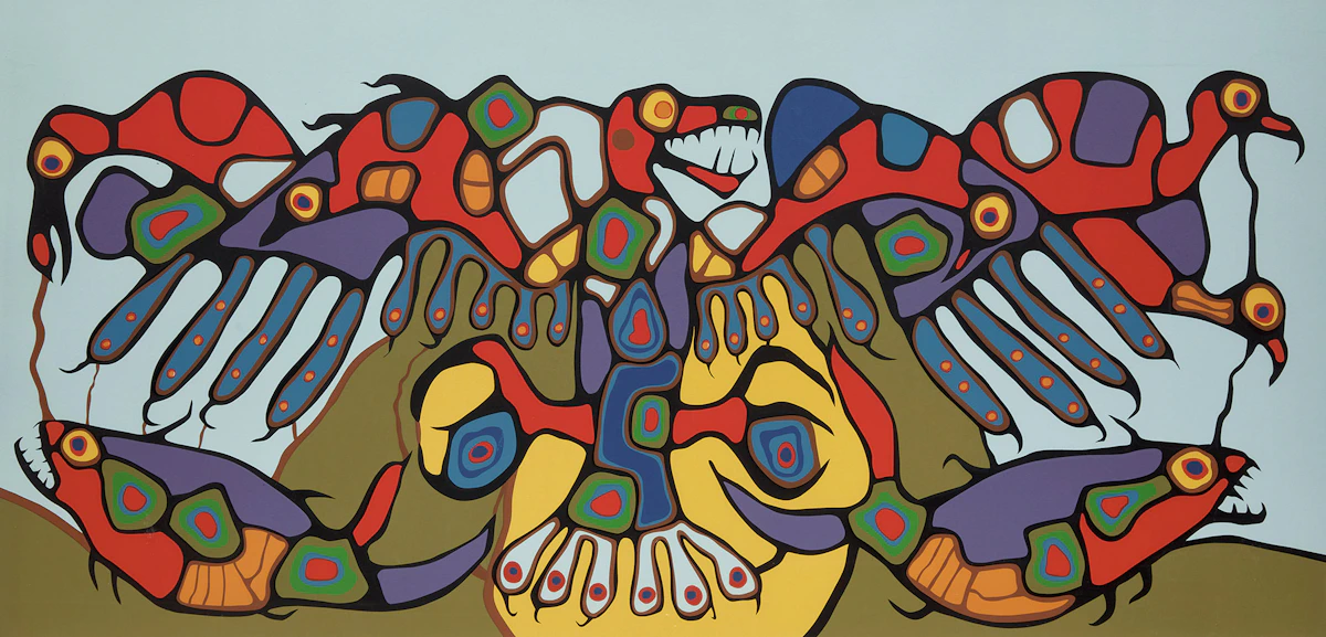 Norval Morrisseau, Norval Viewing Duality, serigraph in colours