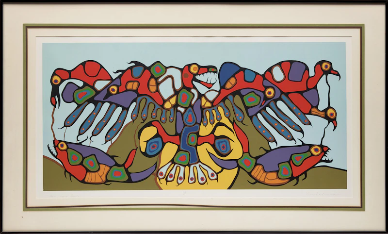 Norval Morrisseau, Norval Viewing Duality, serigraph in colours - view 2