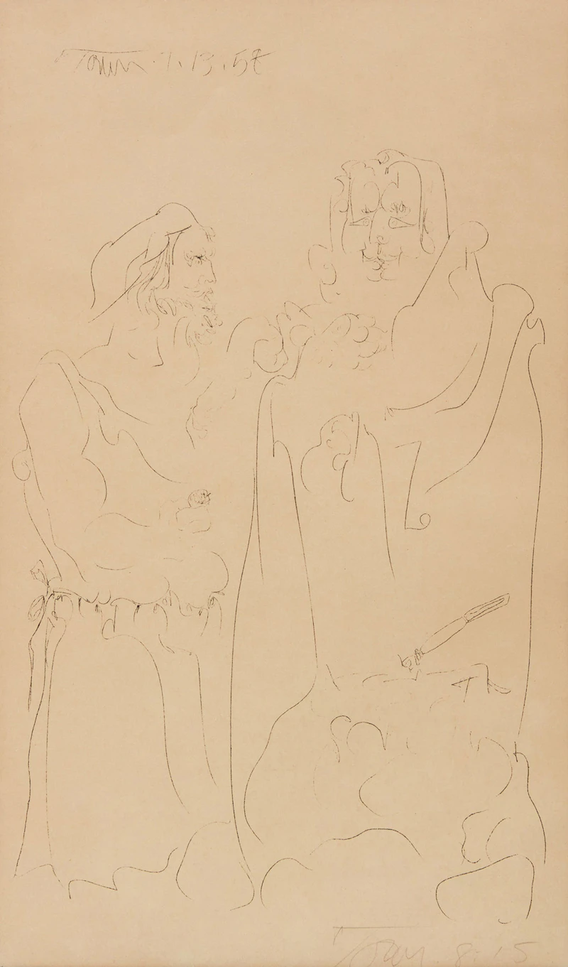 Harold Barling Town, Two Figures, lithograph - view 1