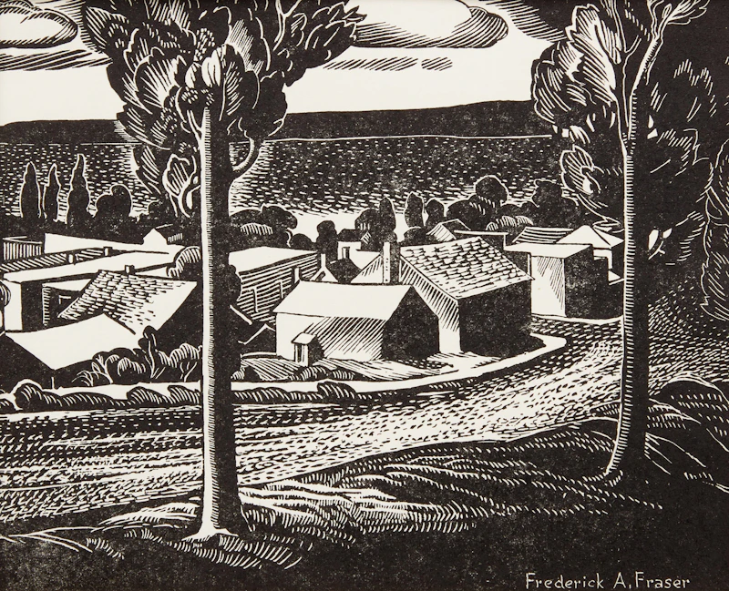 Frederick Alexander Fraser, Tobermory; Wiarton, Ontario , two wood engravings, circa 1931 - view 4