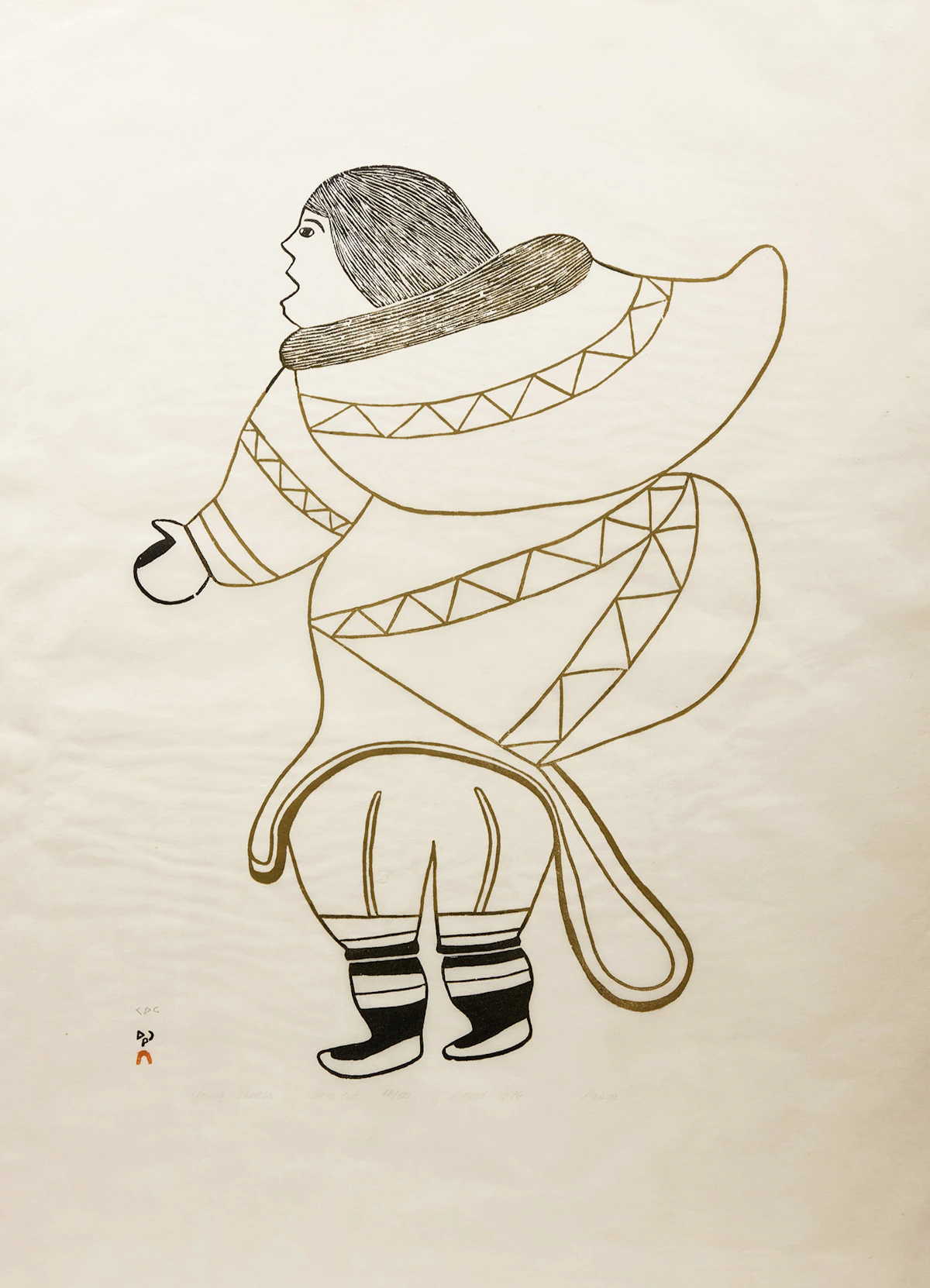 Pauta Saila, Young Mother, stonecut, 1975