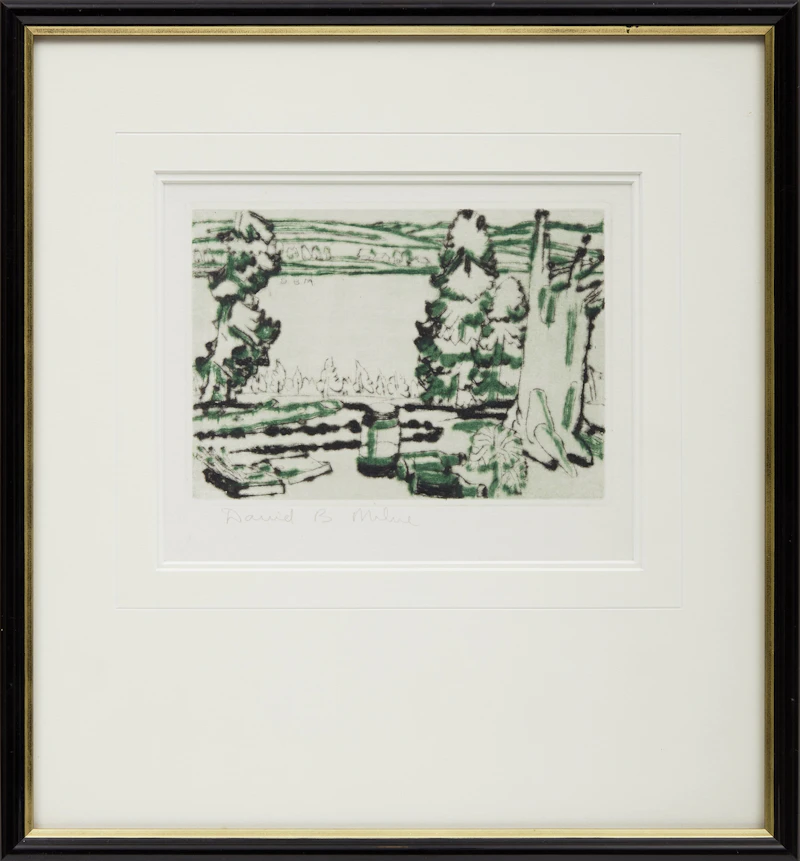 David Brown Milne, Painting Place (Hilltop) , drypoint etching, 1931 - view 2