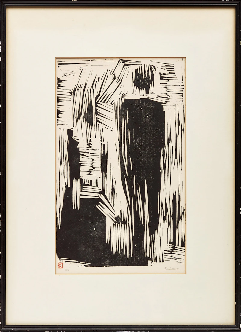 Anne Kahane, Three Figures, woodblock, 1962 - view 2