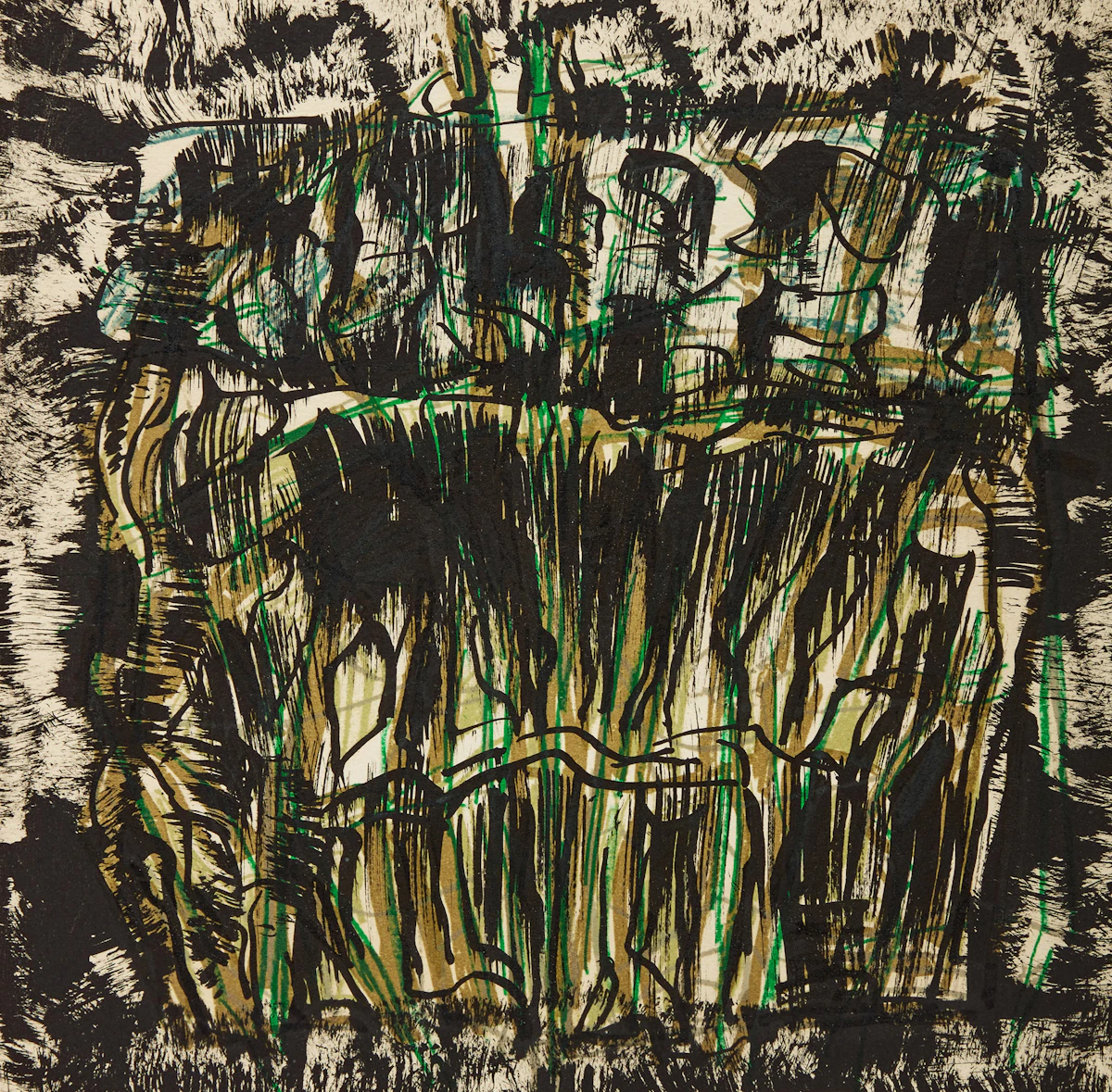 Jean Paul Riopelle, Mauvaise herbe, 1976, colour lithograph