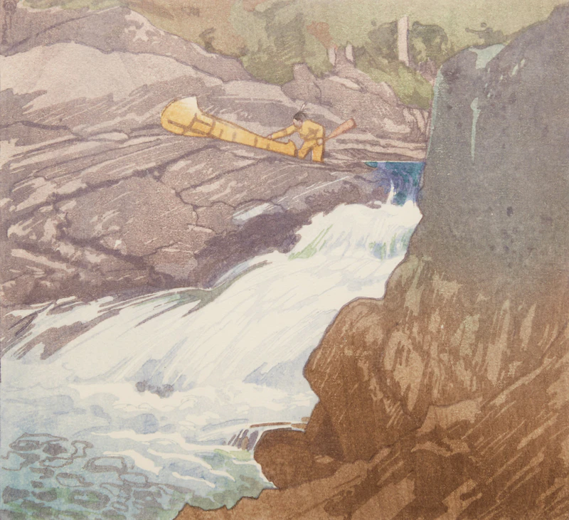 Walter Joseph Phillips, Rushing River, woodcut in colours - view 1