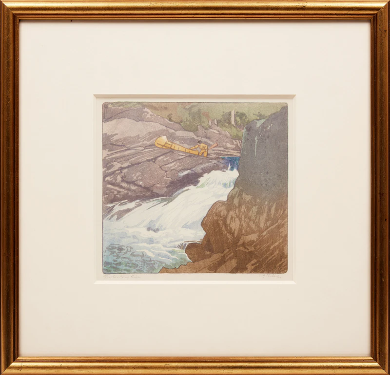 Walter Joseph Phillips, Rushing River, woodcut in colours - view 2