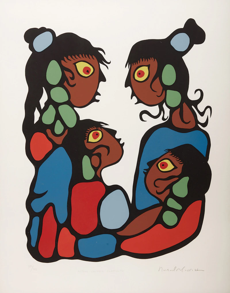 Norval Morrisseau, Astral Children Community (from the Shaman Vision Series One), colour serigraph