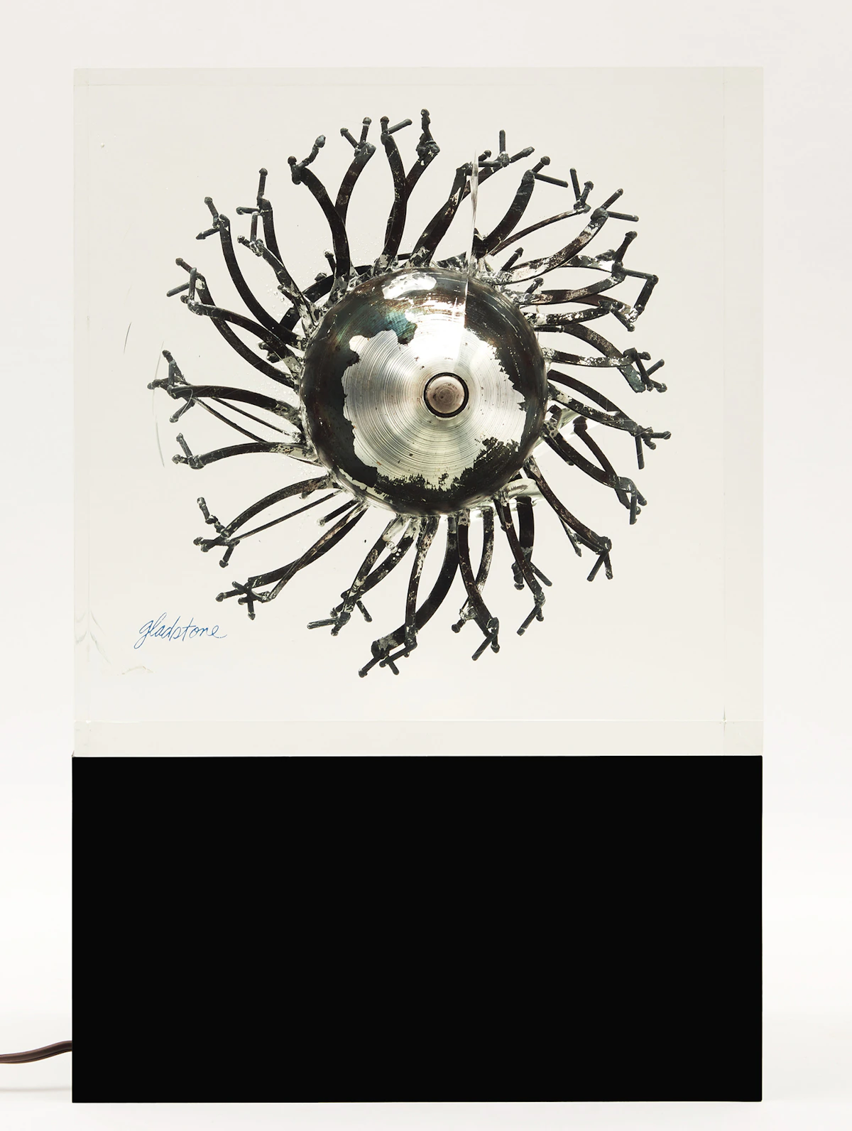 Gerald Gladstone, Untitled (Optical Orbital Series), mixed media (lucite and steel with original lightbox)