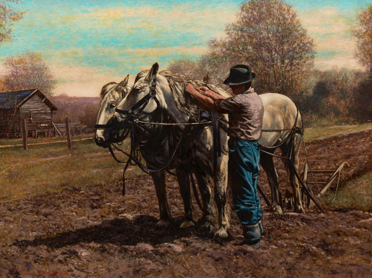 Frank Hans Johnston, Spring , oil on board
