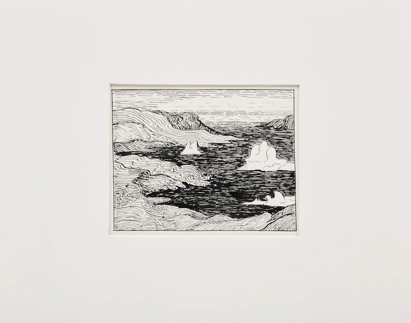 Sir Frederick Grant Banting, Dundas Harbour, ink drawing, circa 1927 - view 2