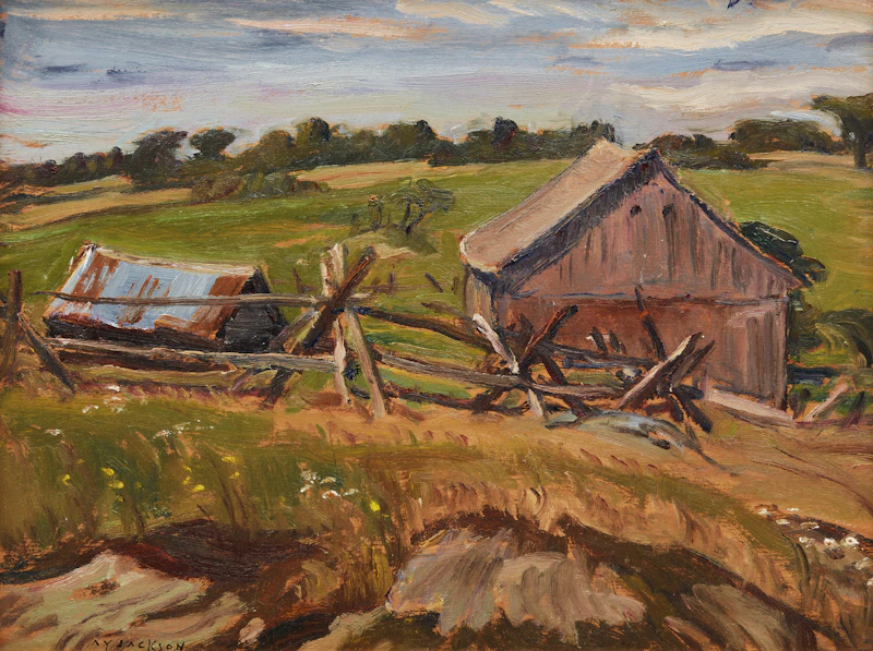 Alexander Young Jackson, Farm at Actinolite, oil on panel