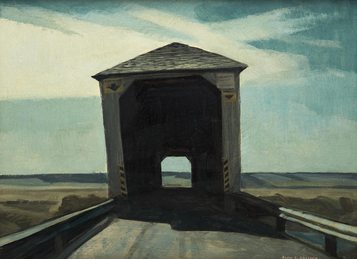 Alan Caswell Collier, Over the Shepody River, Albert, N.B., oil on board