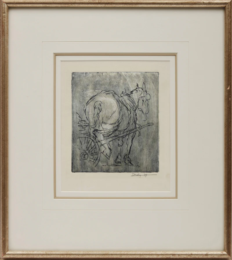 Kenneth Danby, Untitled (Horse and Carriage), copperplate etching, circa 1959 - view 2
