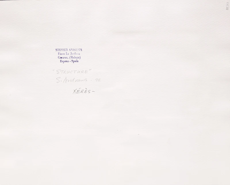 Stephen Andrews, Stamp Mosaic/Structure, mixed media on paper, 1992 - view 2