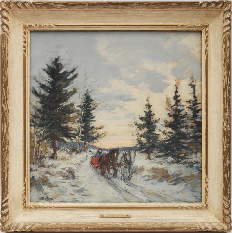 Berthe Des Clayes, Winter Sunset, pastel - view 2