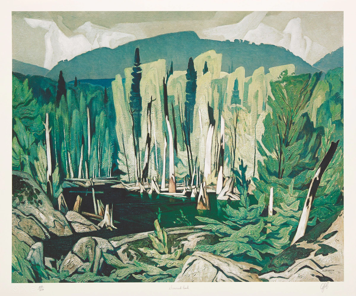 Alfred Joseph Casson, Ontario: 24 Colour Prints housed in the original cherry wood box, twenty-four photolithographic reproductions