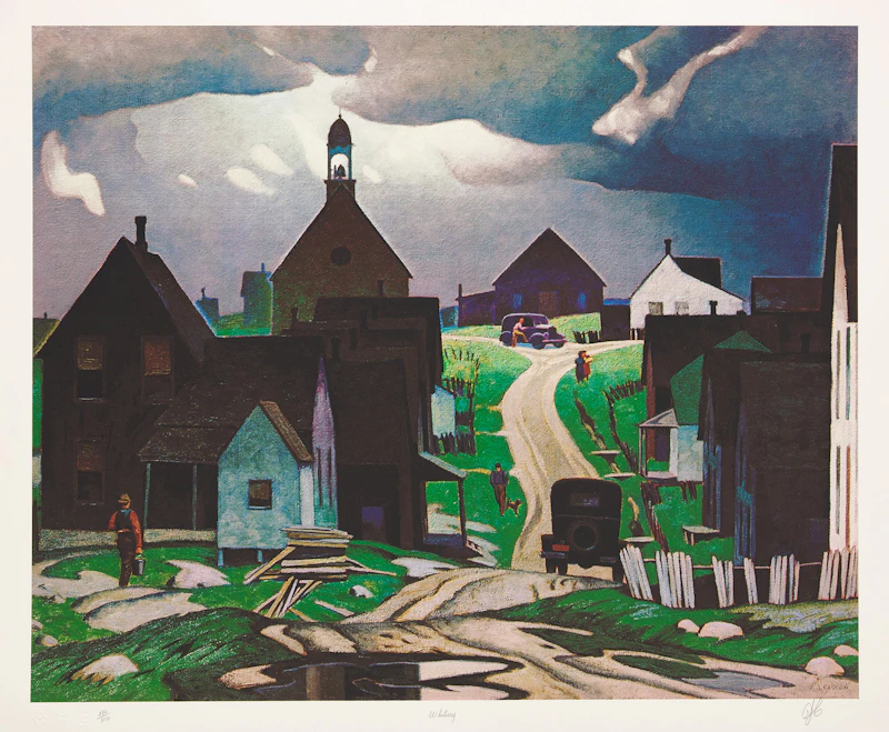 Alfred Joseph Casson, Ontario: 24 Colour Prints housed in the original cherry wood box, twenty-four photolithographic reproductions - view 9