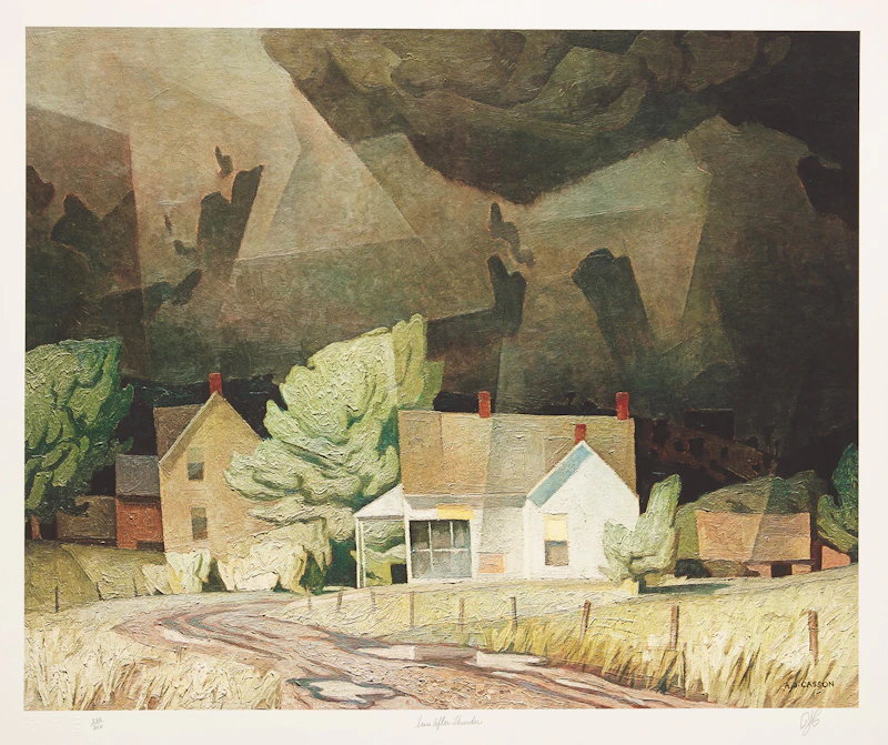 Alfred Joseph Casson, Ontario: 24 Colour Prints housed in the original cherry wood box, twenty-four photolithographic reproductions - view 17