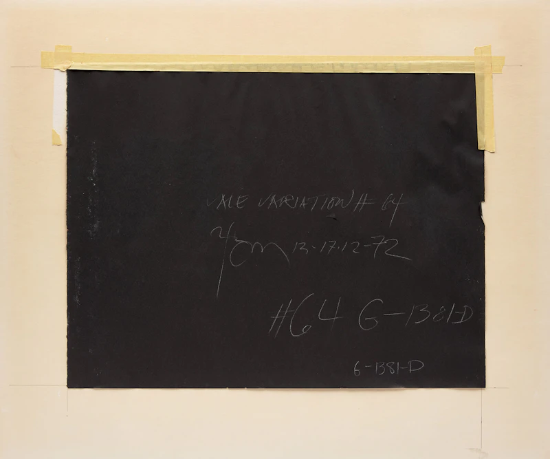 Harold Barling Town, Vale Variations #64, white conté and oil pastel on black Strathmore paper, 1972 - view 3