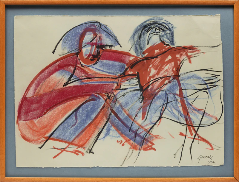 Lise Gervais, Two Figures, pastel, 1982 - view 2