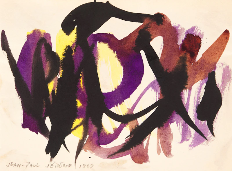 Jean-Paul Jérôme, Untitled Abstract Studies, four watercolours, 1967 - view 7