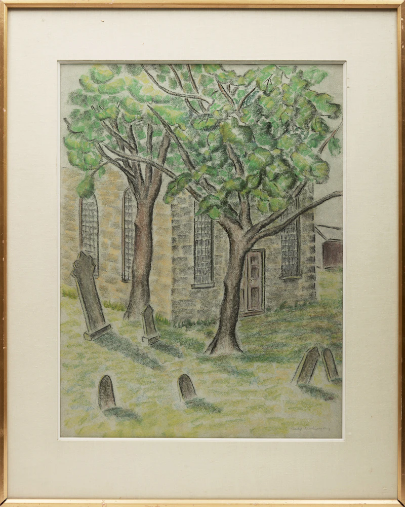 Gladys Montgomery, Untitled (Church Yard), pastel - view 2