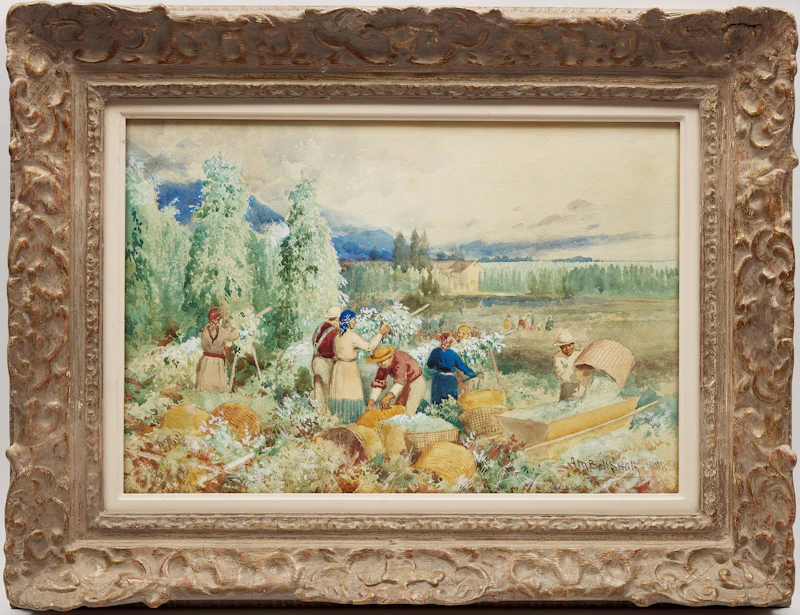 Frederic Marlett Bell-Smith, Harvesting Hops, British Columbia, watercolour, 1888 - view 2