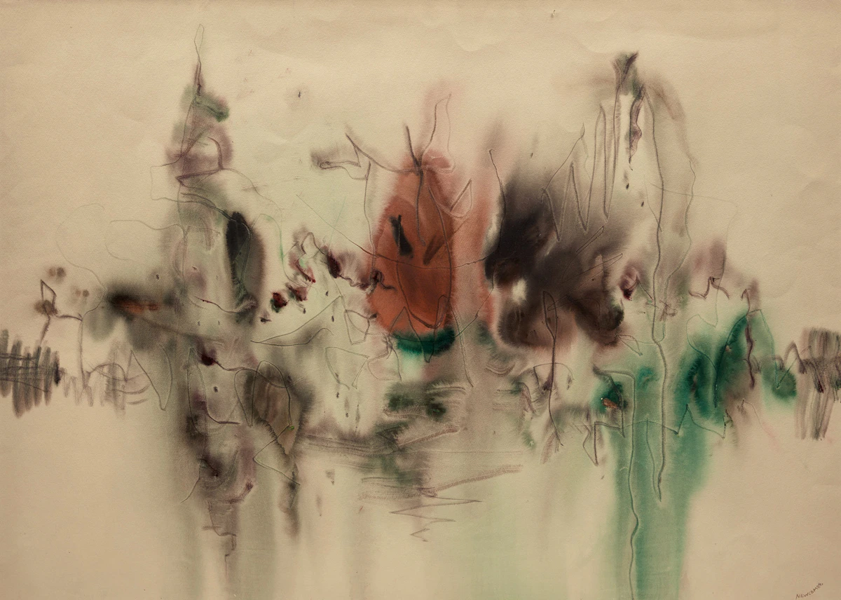 William John Bertram Newcombe, Untitled (Abstract), watercolour