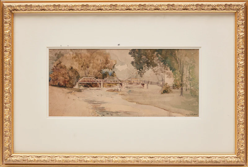 Thomas Wesley McLean, Untitled (Bridge over a River), watercolour - view 2