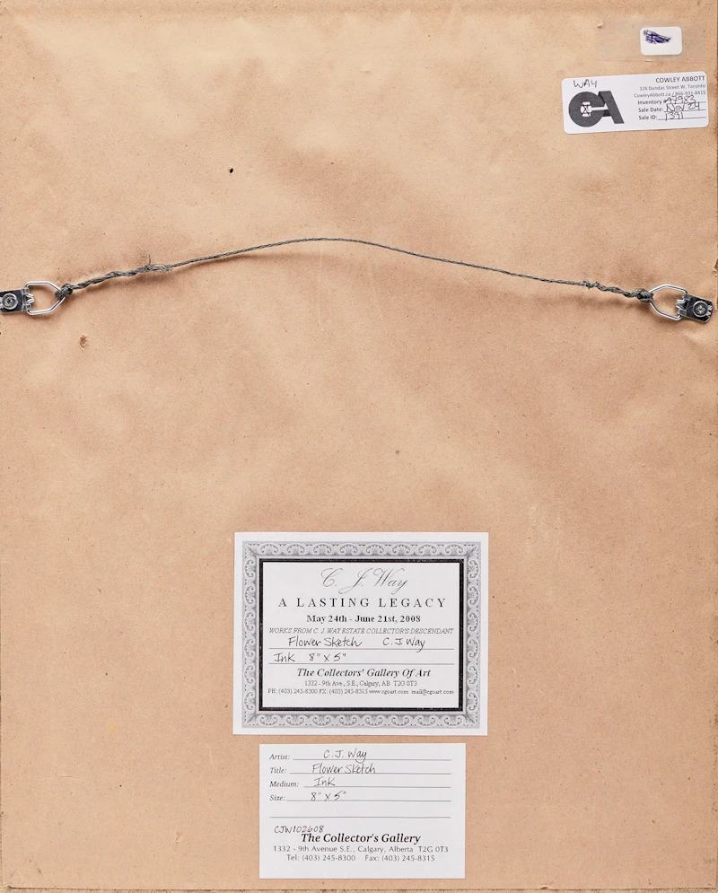 Charles Jones Way, Flower Sketch, ink, 1988 - view 3