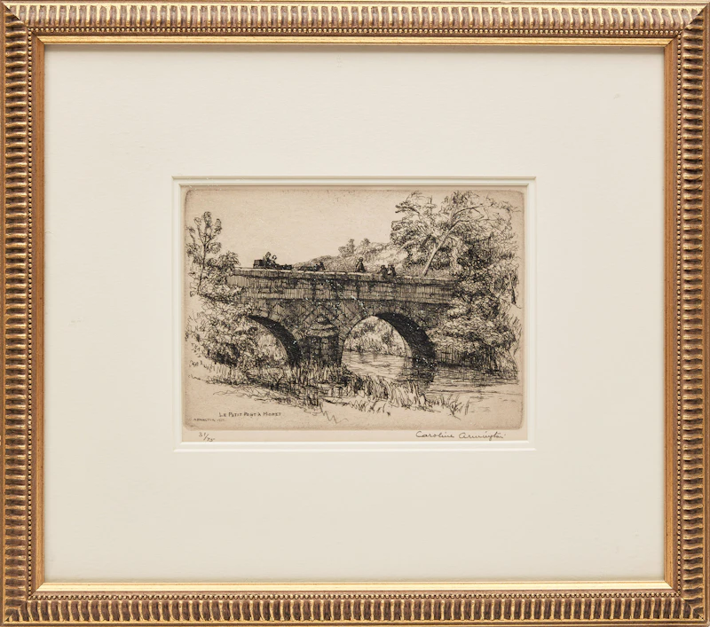 Caroline Helena Armington, Le Petit Point à Moret; Le Vieux Puits: Musée de Cluny, Paris, two etchings, 1917 - view 2