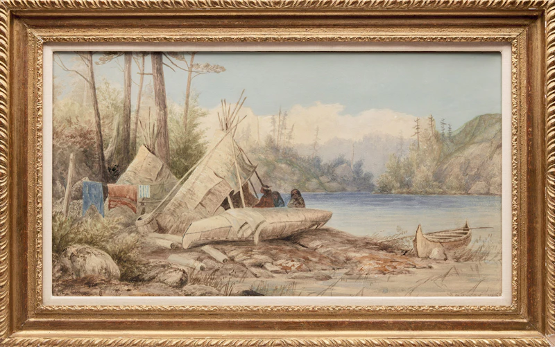 Frederick Arthur Verner, Ojibwa Encampment on the Severn, 1876, watercolour - view 2